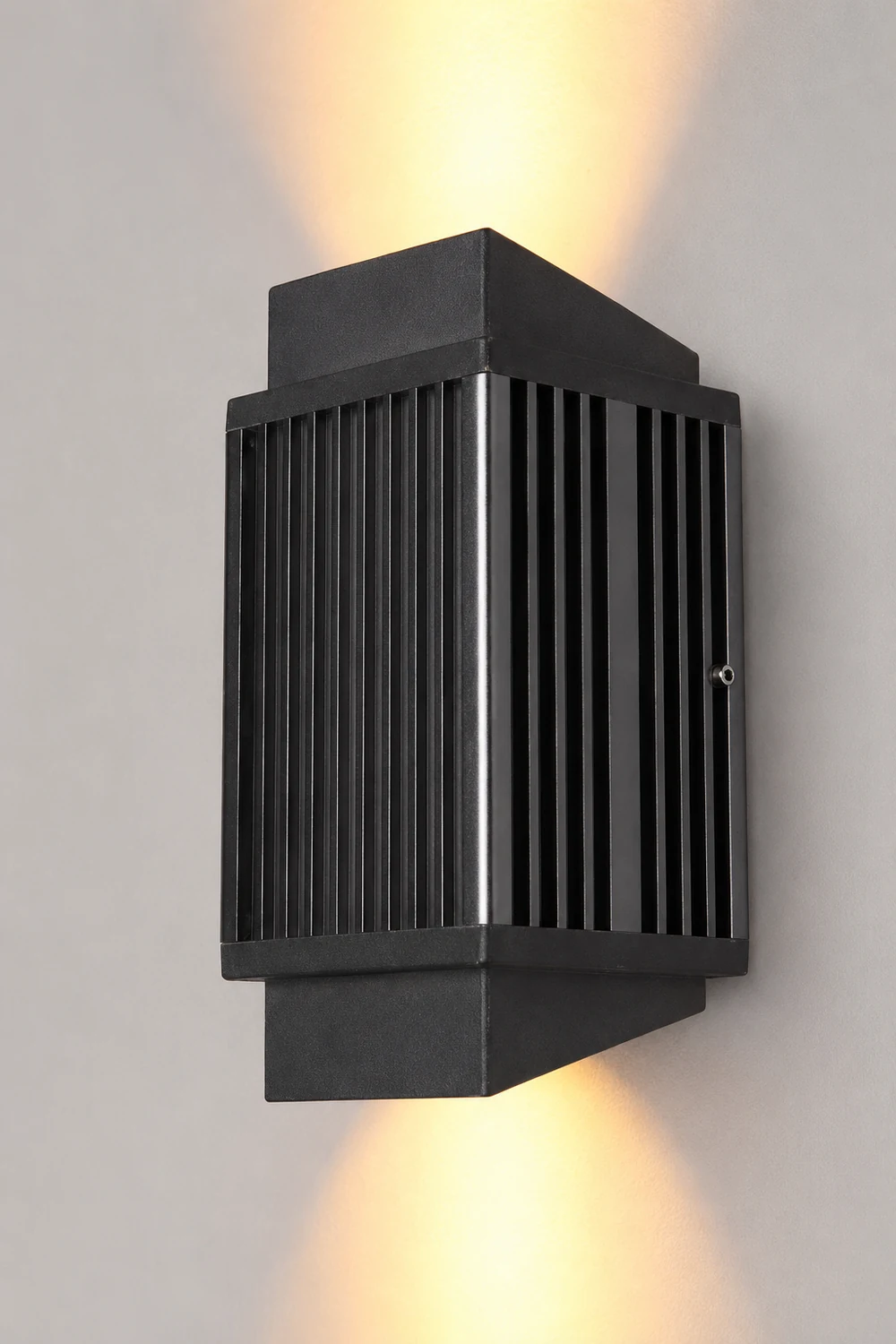 Orr Modern Round/Rectangular Metal/Acrylic Outdoor Wall Lamp, Black - Lumpaz