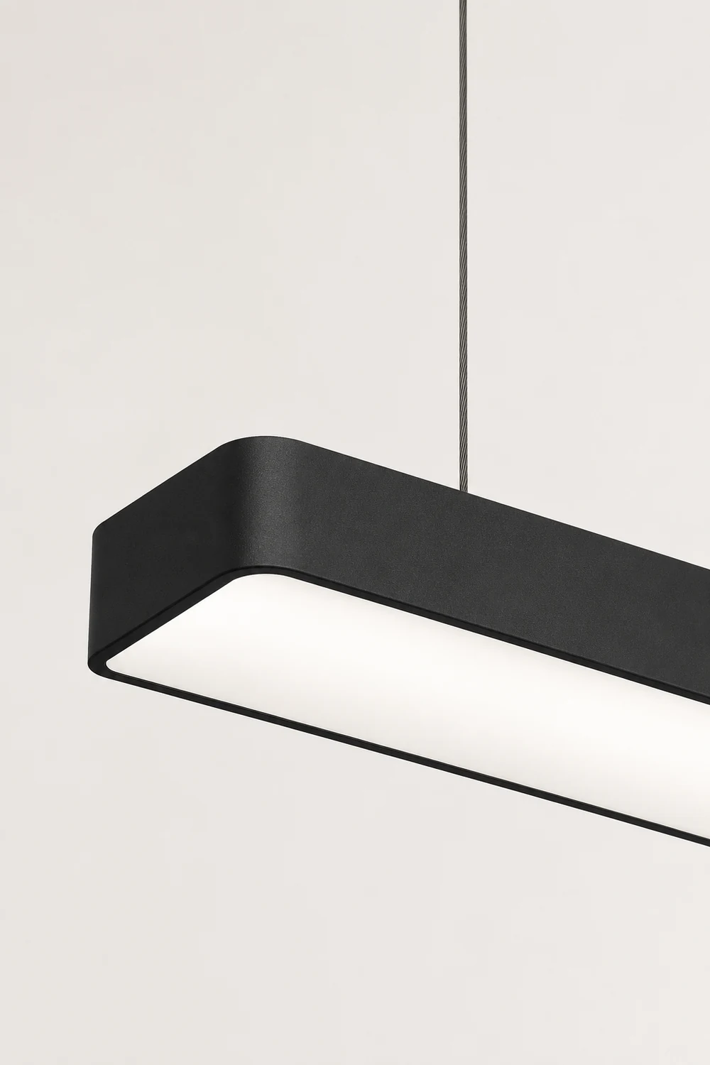 Edge Minimalist Rectangular LED Black Pendant Light Acrylic Office - Lumpaz