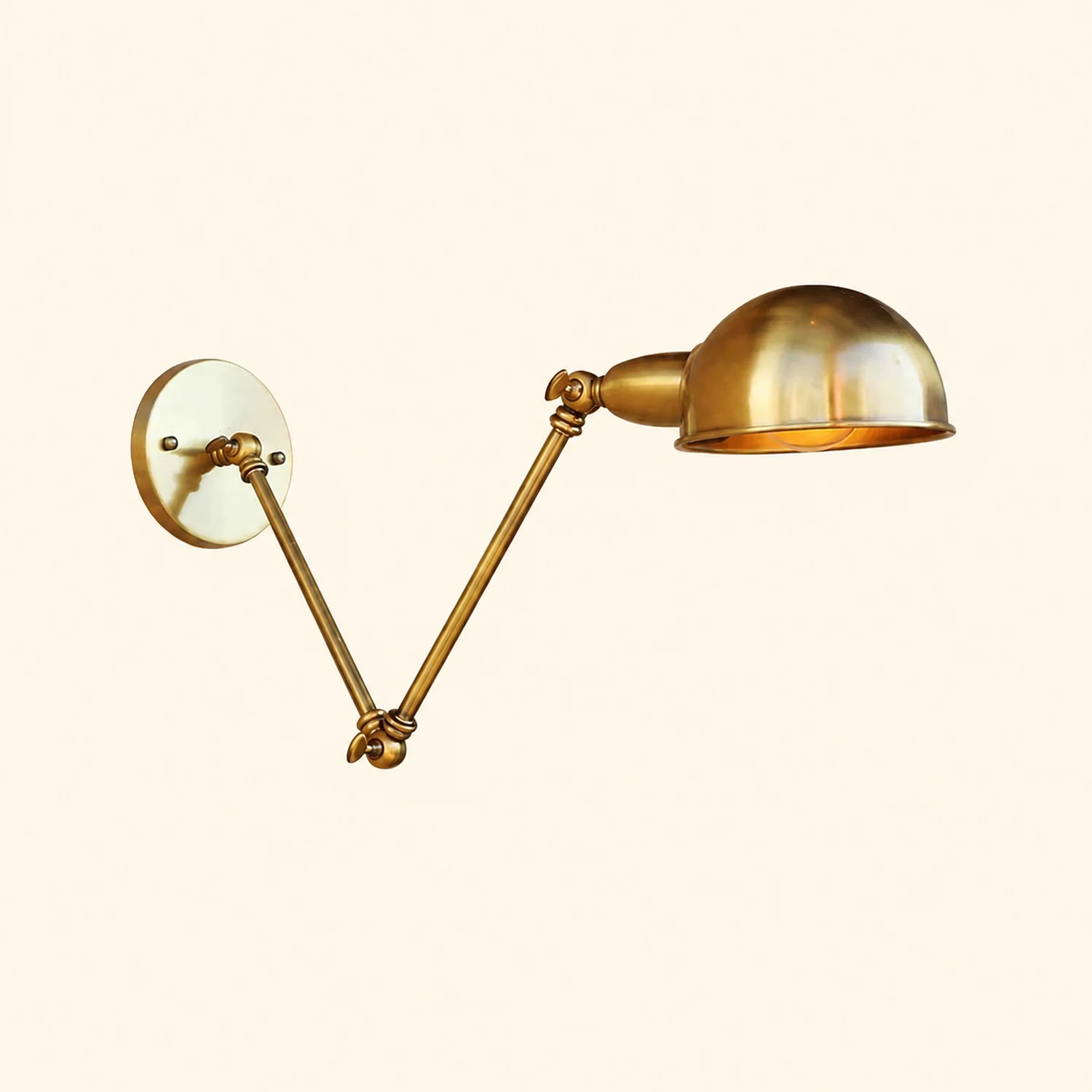 Brady Vintage Semi-sphere Metal Swing Arm Foldable Wall Lamp, Bronze - Lumpaz