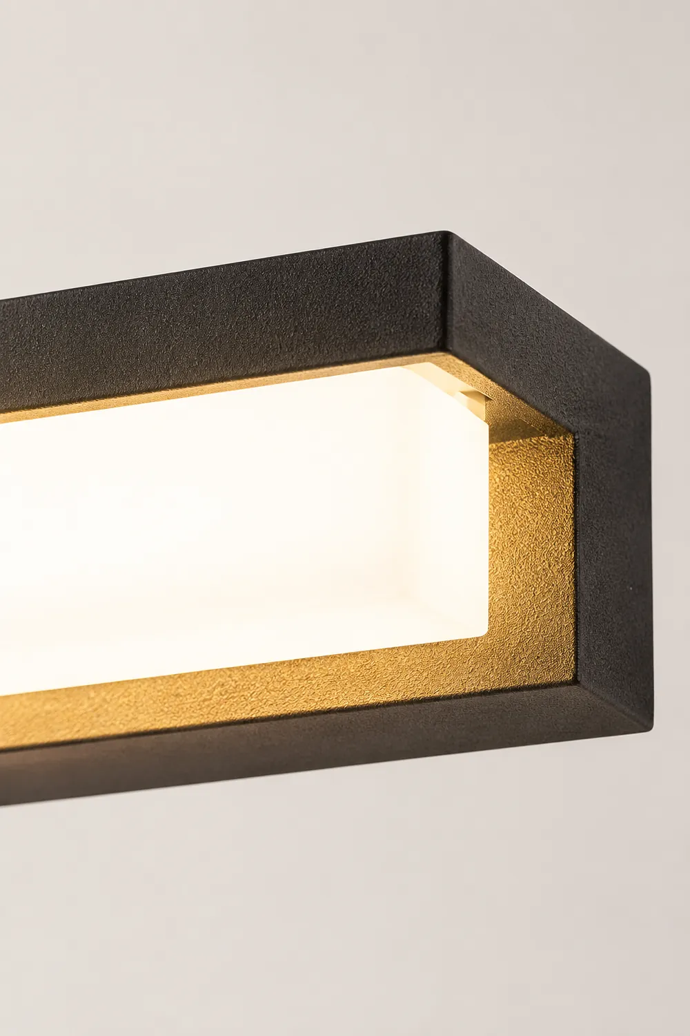 Orr Modern Rectangular Metal/Acrylic Outdoor Solar Wall Lamp, Black - Lumpaz