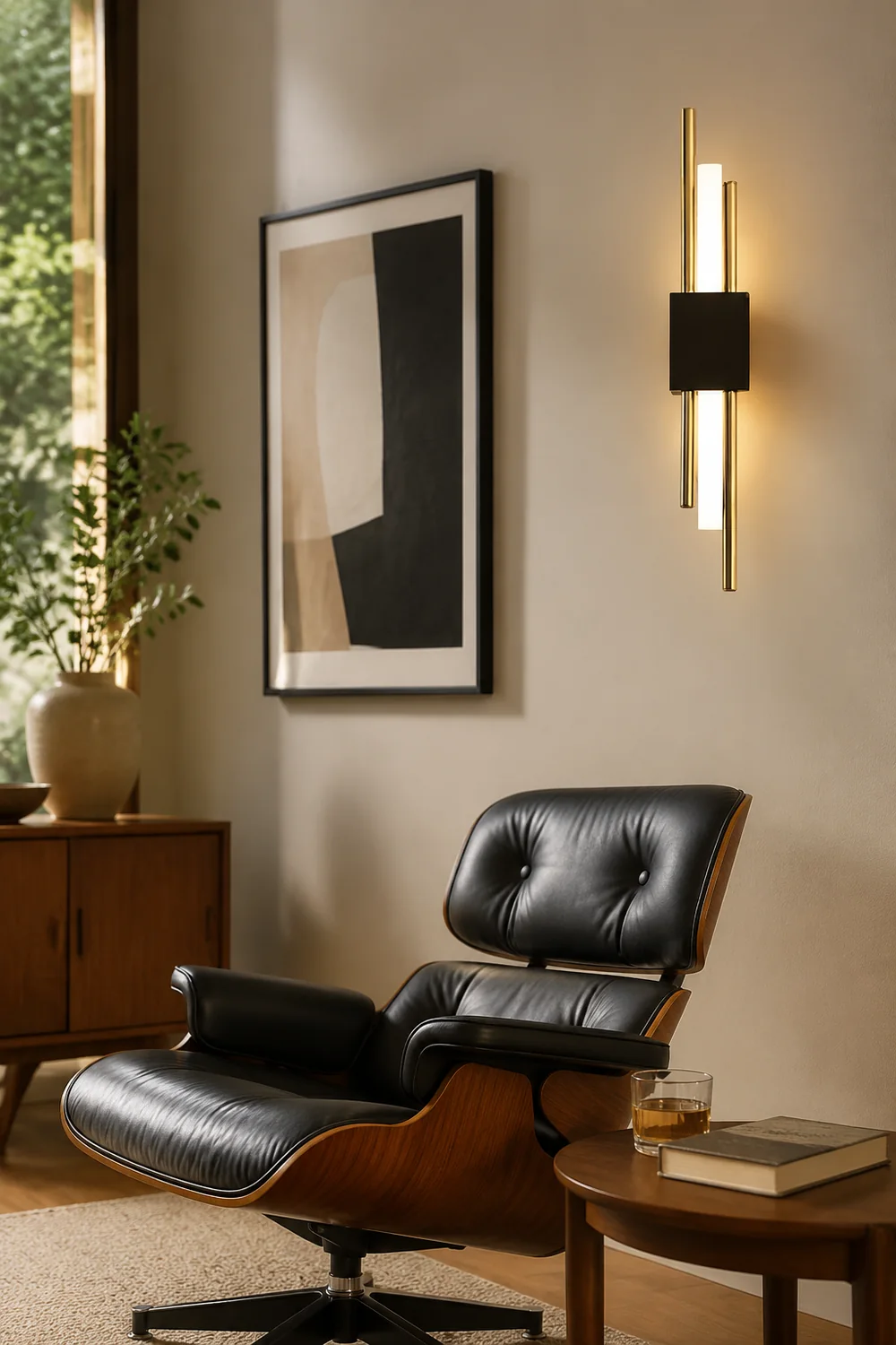 Alana Modern Bar Metal/Acrylic LED Wall Lamp Black/Gold Bedroom - Lumpaz