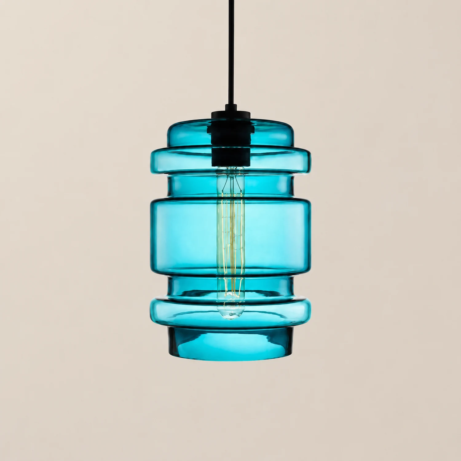 Zaid Modern Art Deco LED Cylindrical Metal/Glass Pendant Light - Lumpaz