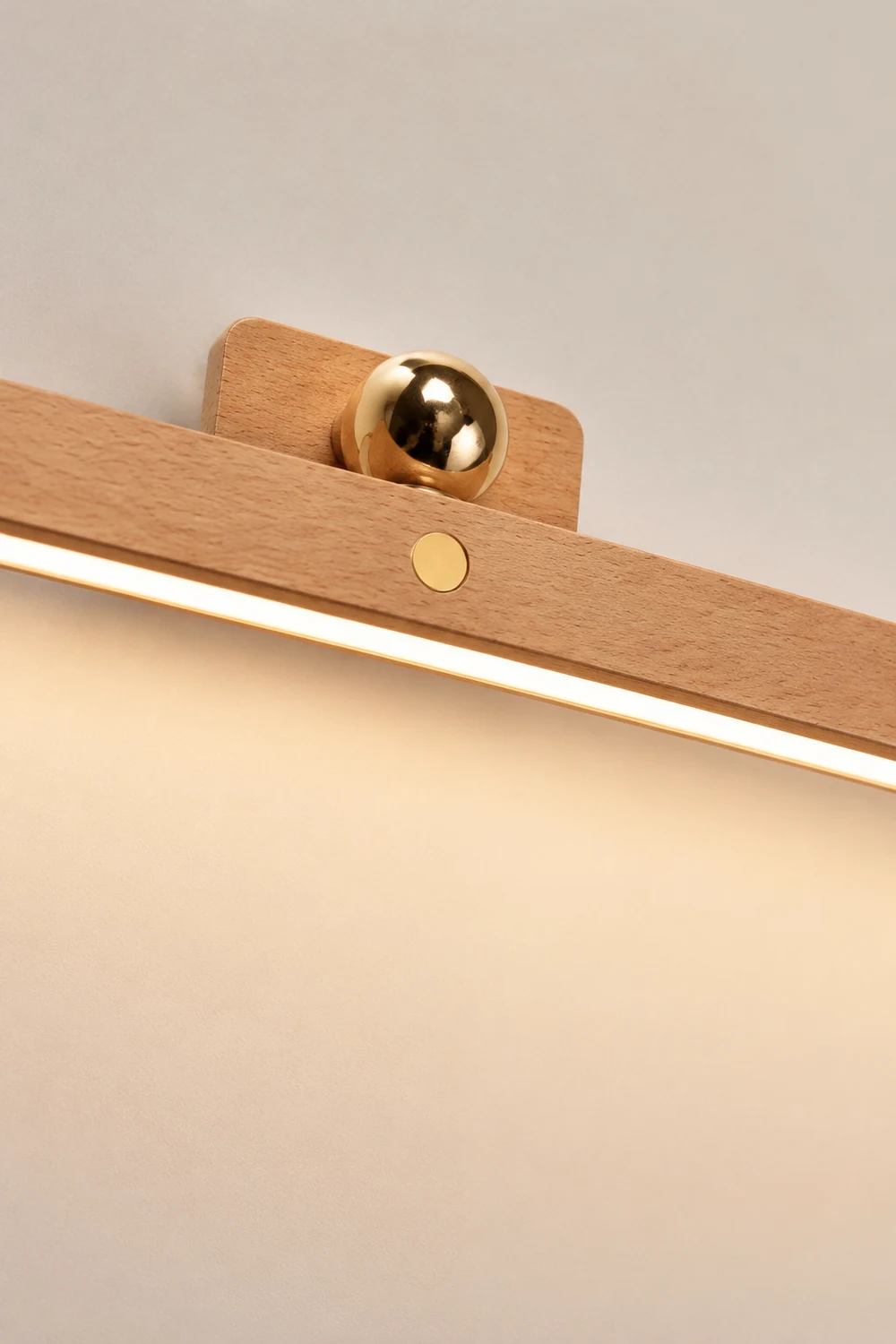 Ozawa Retro Oval Wood/Acrylic/Metal Wall Lamp, Front Mirror Vanity - Lumpaz