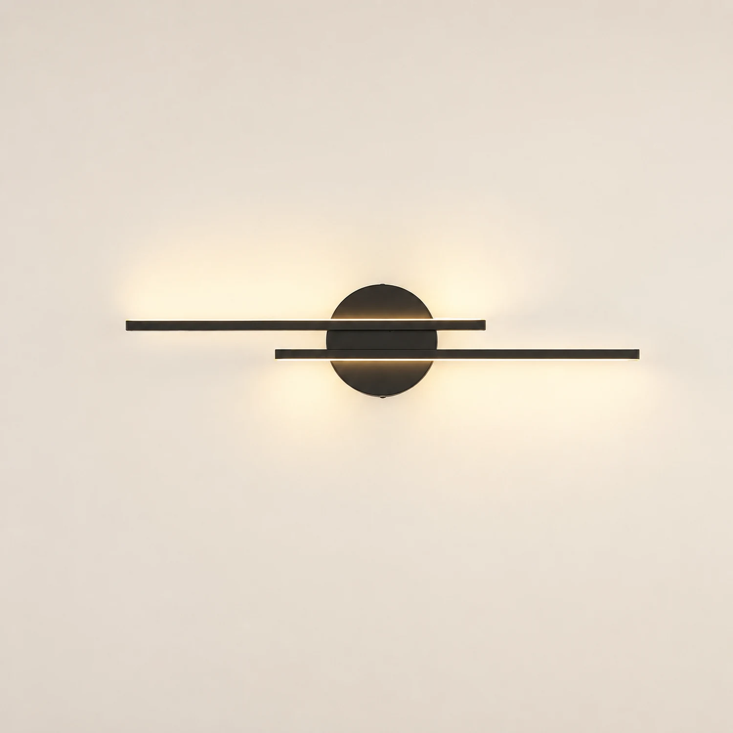 Alana Modern Nordic Disc/Linear Metal LED Wall Lamp, Black/White - Lumpaz