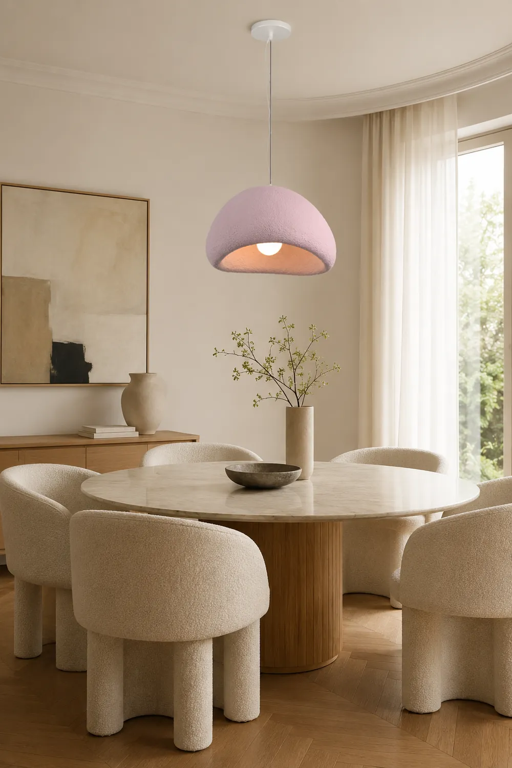 Byers Wabi-Sabi Spherical Cloud Pendant Light, Gray/White/Pink/Blue - Lumpaz