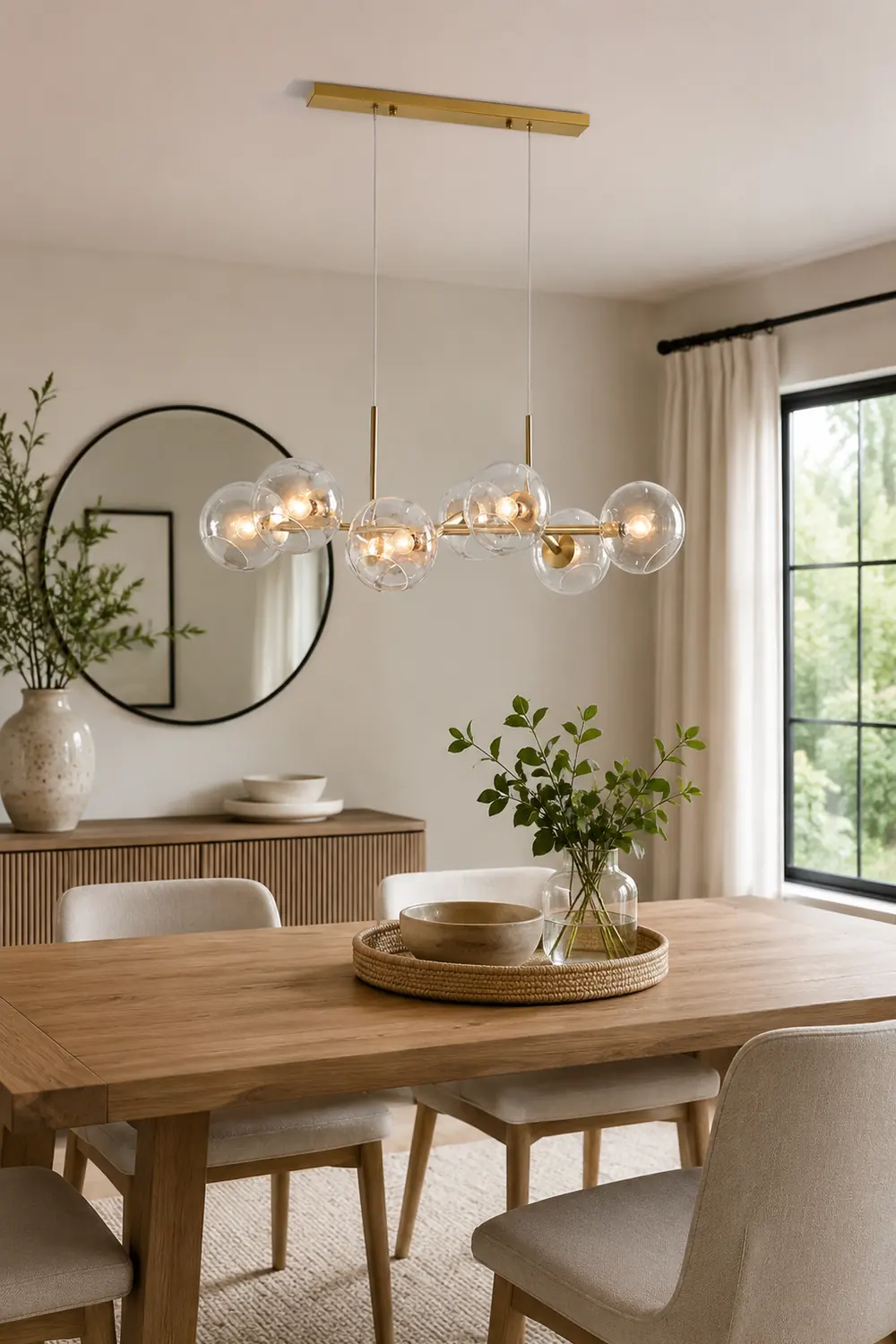 Valentina Modern Glass Globe Bubble Pendant Light Black/Gold Living Room - Lumpaz