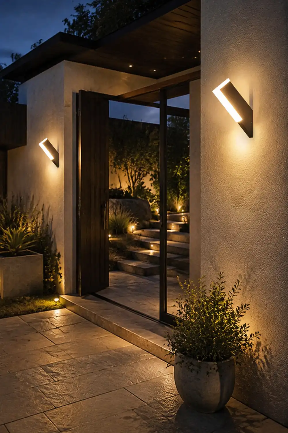 Orr Modern Geometric Acrylic Outdoor Wall Lamp, Black - Lumpaz