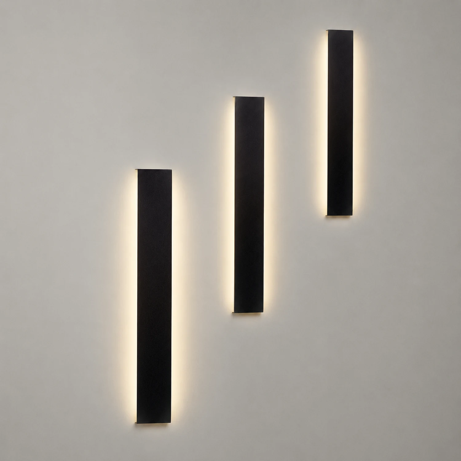 Edge Minimalist Rectangular Wall Lamp Black/White/Gold Bathroom - Lumpaz