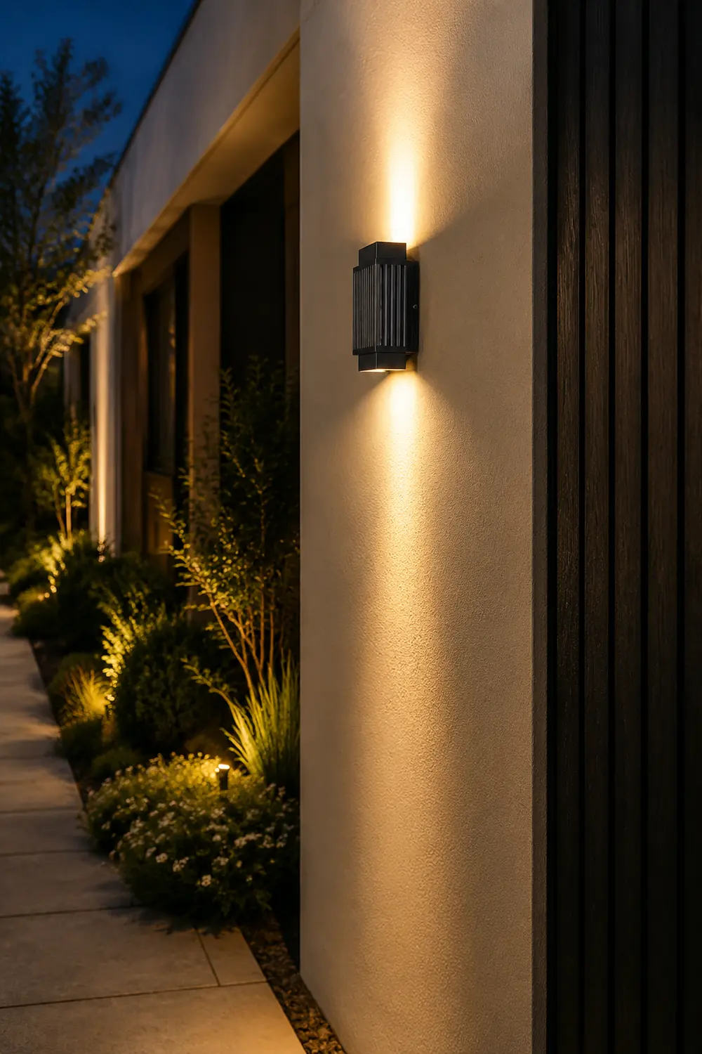 Orr Modern Round/Rectangular Metal/Acrylic Outdoor Wall Lamp, Black - Lumpaz