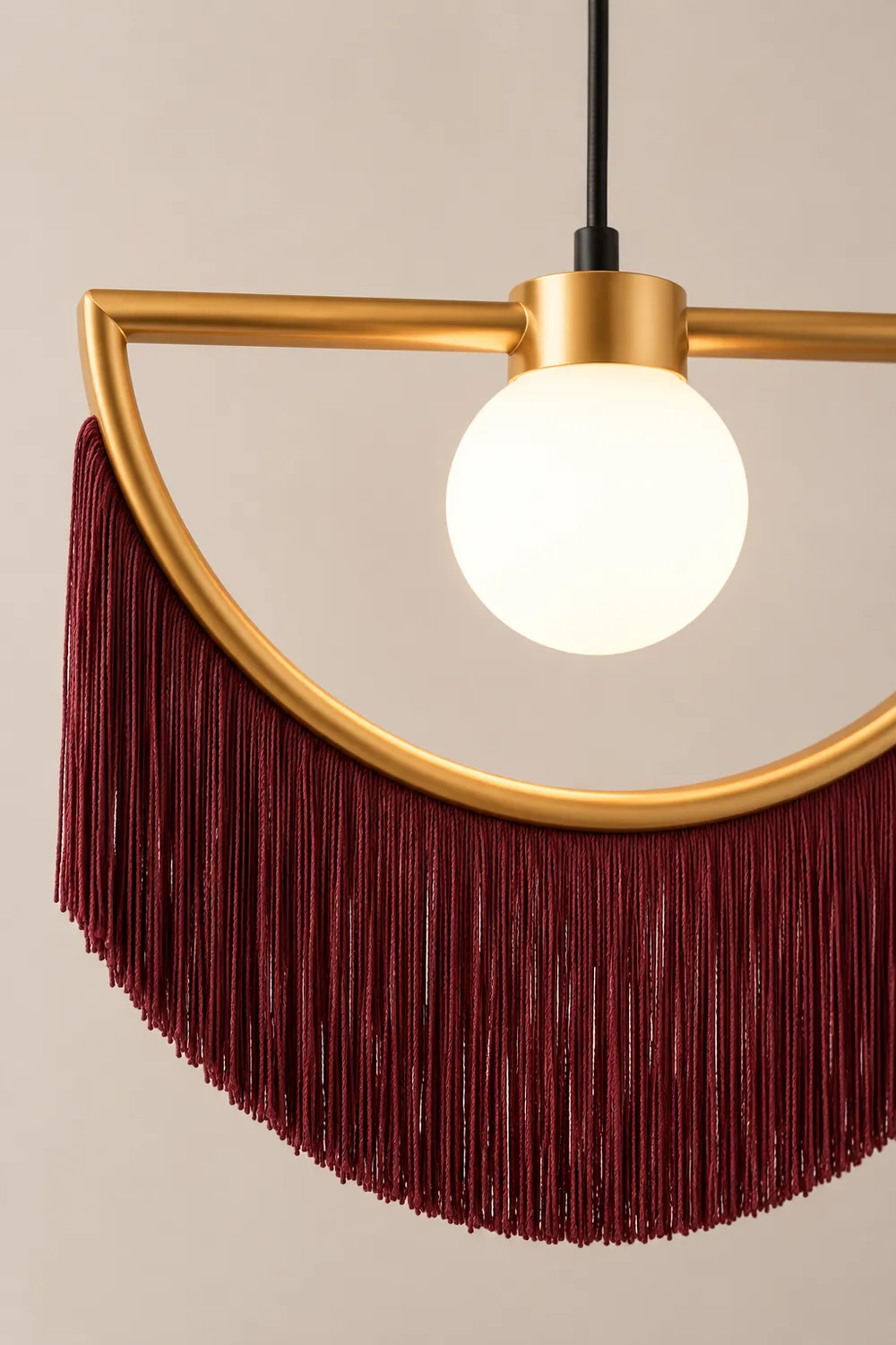 Minori Retro Fringe Fabric Pendant Light - Lumpaz