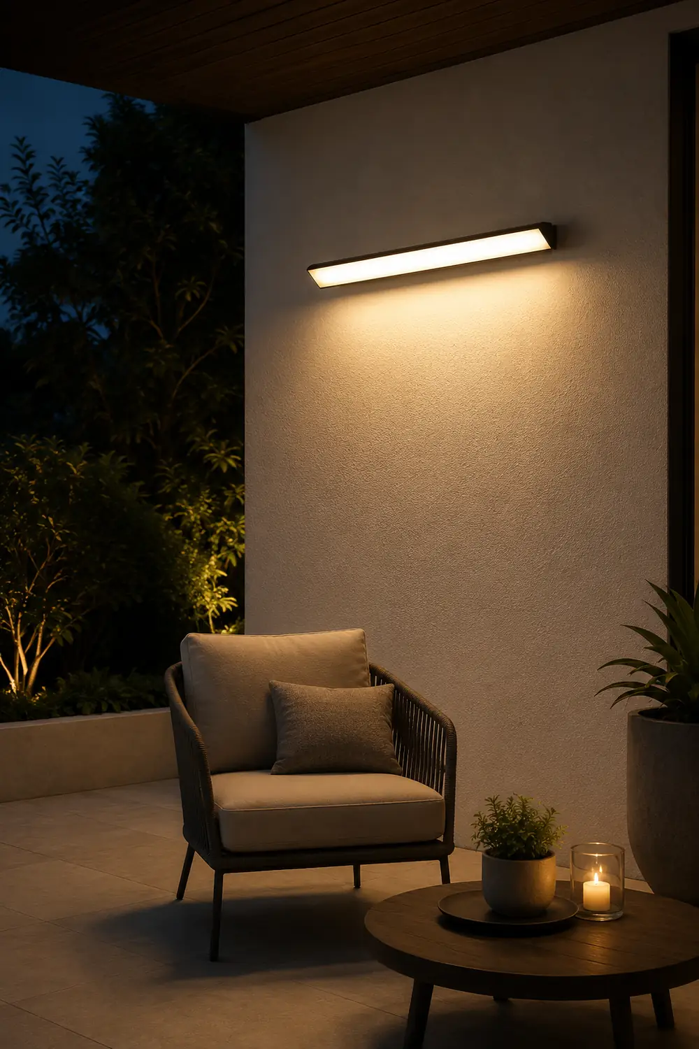 Edge Modern Tri-Rrism Metal/Acrylic Waterproof Outdoor Wall Lamp, Black - Lumpaz