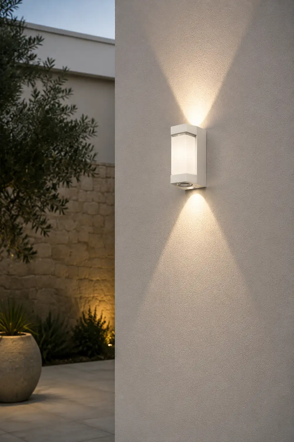 Orr Nordic Up Down Acrylic Outdoor Wall Lamp, White/Black - Lumpaz