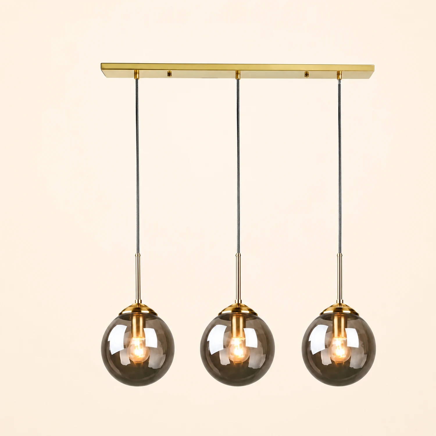 Valentina Designer Bubble Glass Pendant Light Smoke/Clear/Amber - Lumpaz