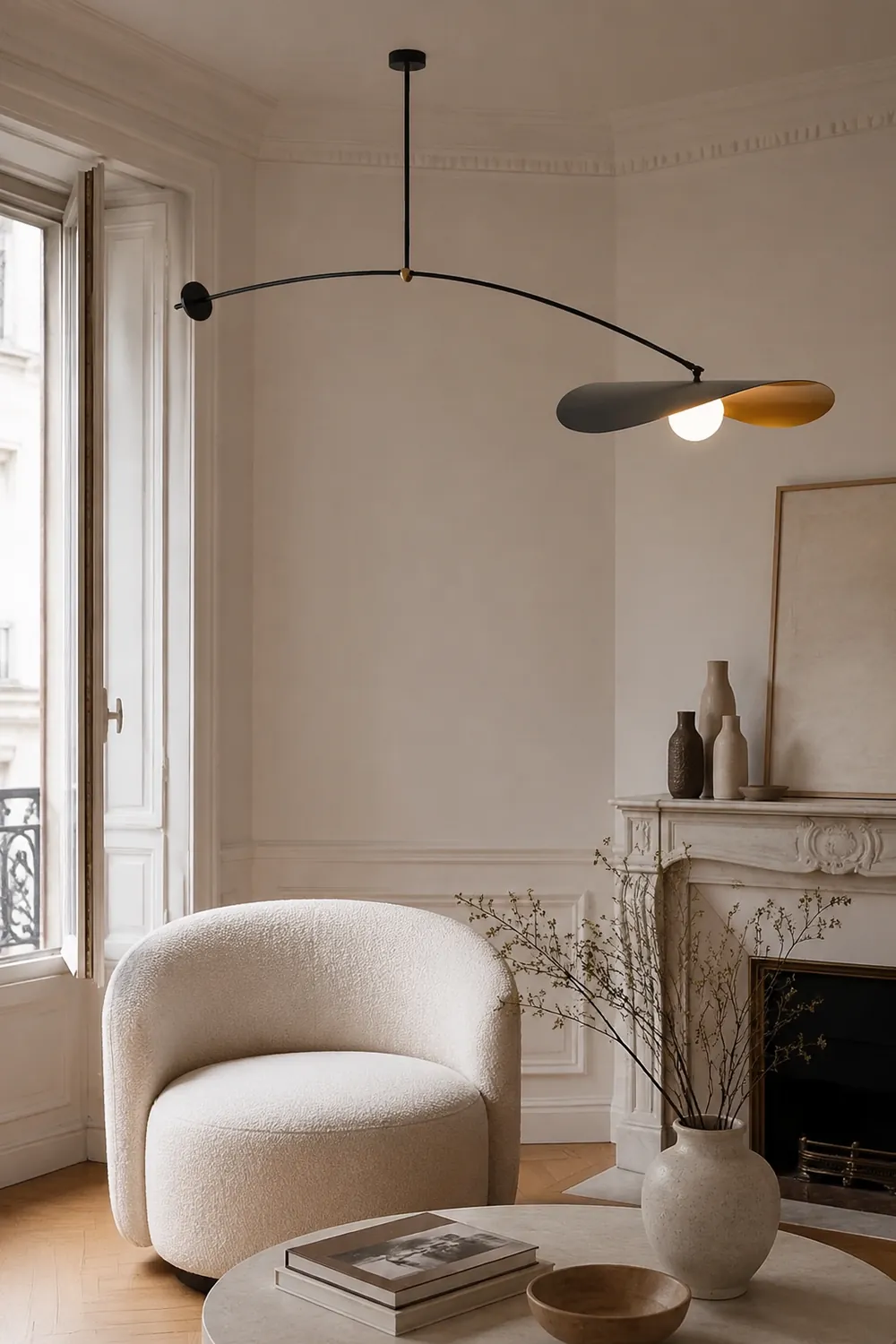 Carins Minimalist LED Leaf Shaped Metal Pendant Light Black/Gold - Lumpaz