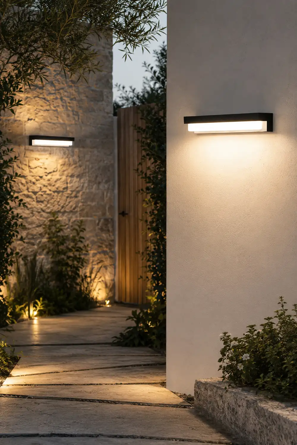 Orr Minimalist Solar Linear Acrylic Outdoor Wall Lamp, Black - Lumpaz