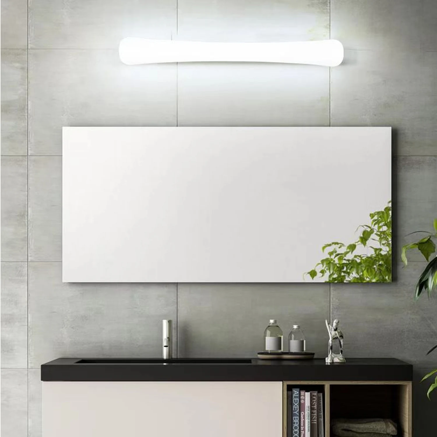Edge White Mirror Front Vanity Wall Lamp, Acrylic - Lumpaz