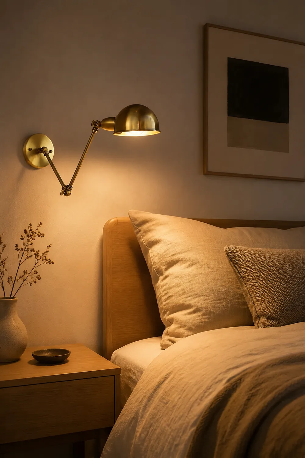 Brady Vintage Semi-sphere Metal Swing Arm Foldable Wall Lamp, Bronze - Lumpaz