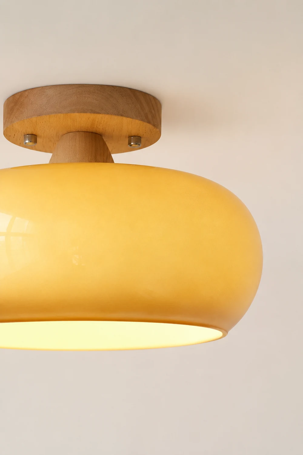 Hailie Modern LED Flush Mount Ceiling Light White Yellow Metal Living Room - Lumpaz