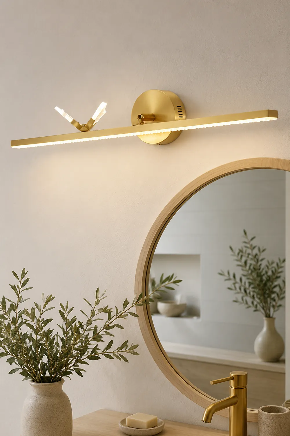 Kady Luxury Butterfly Linear Wall Lamp, Metal/Acrylic, Gold - Lumpaz