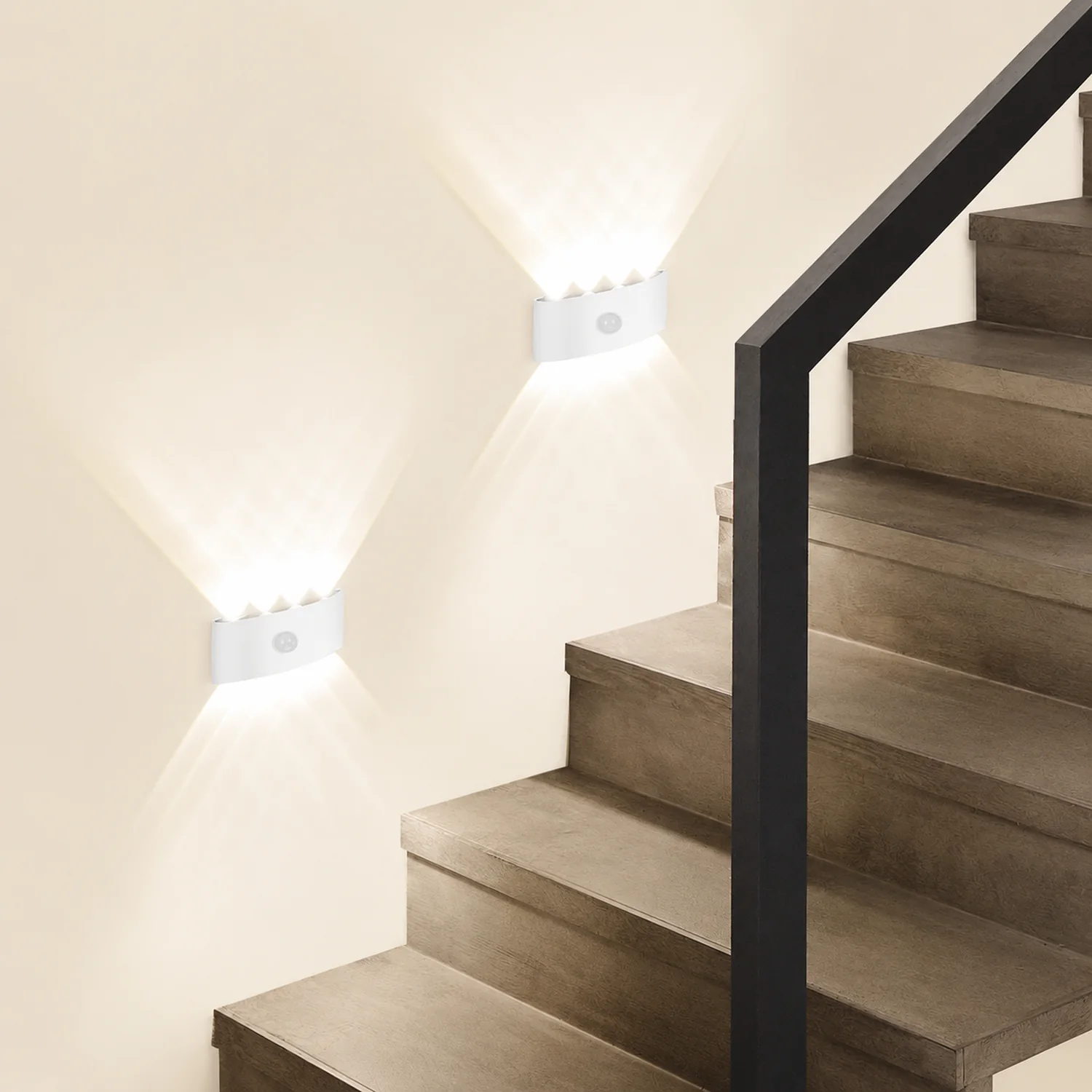 Orr Modern Simple Metal/Acrylic Fixtures Up And Down LED Light Wall Lamp, Black/White - Lumpaz