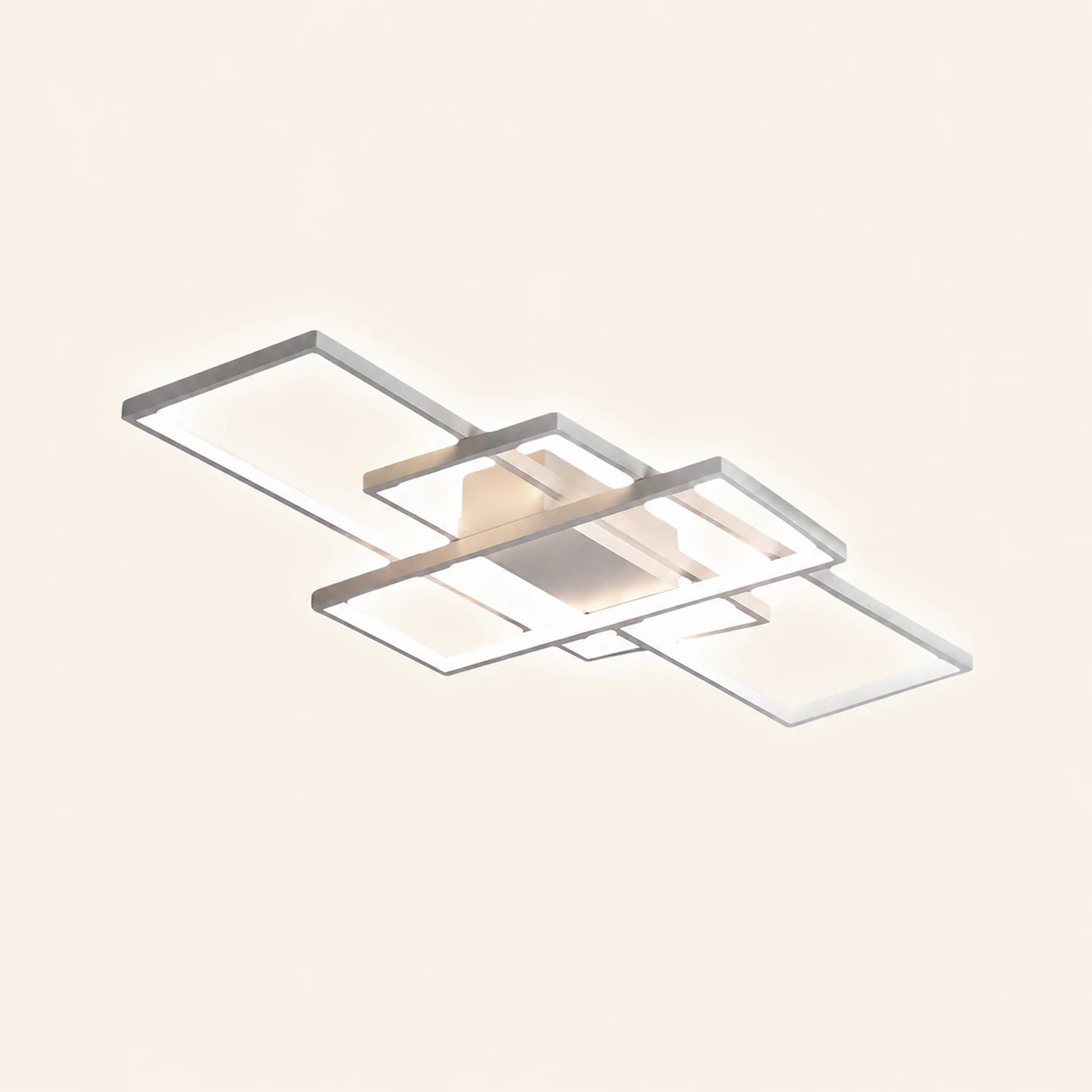Bouvet Modern Metal Multi Rectangular Flush Mount Ceiling Light, Black/White - Lumpaz