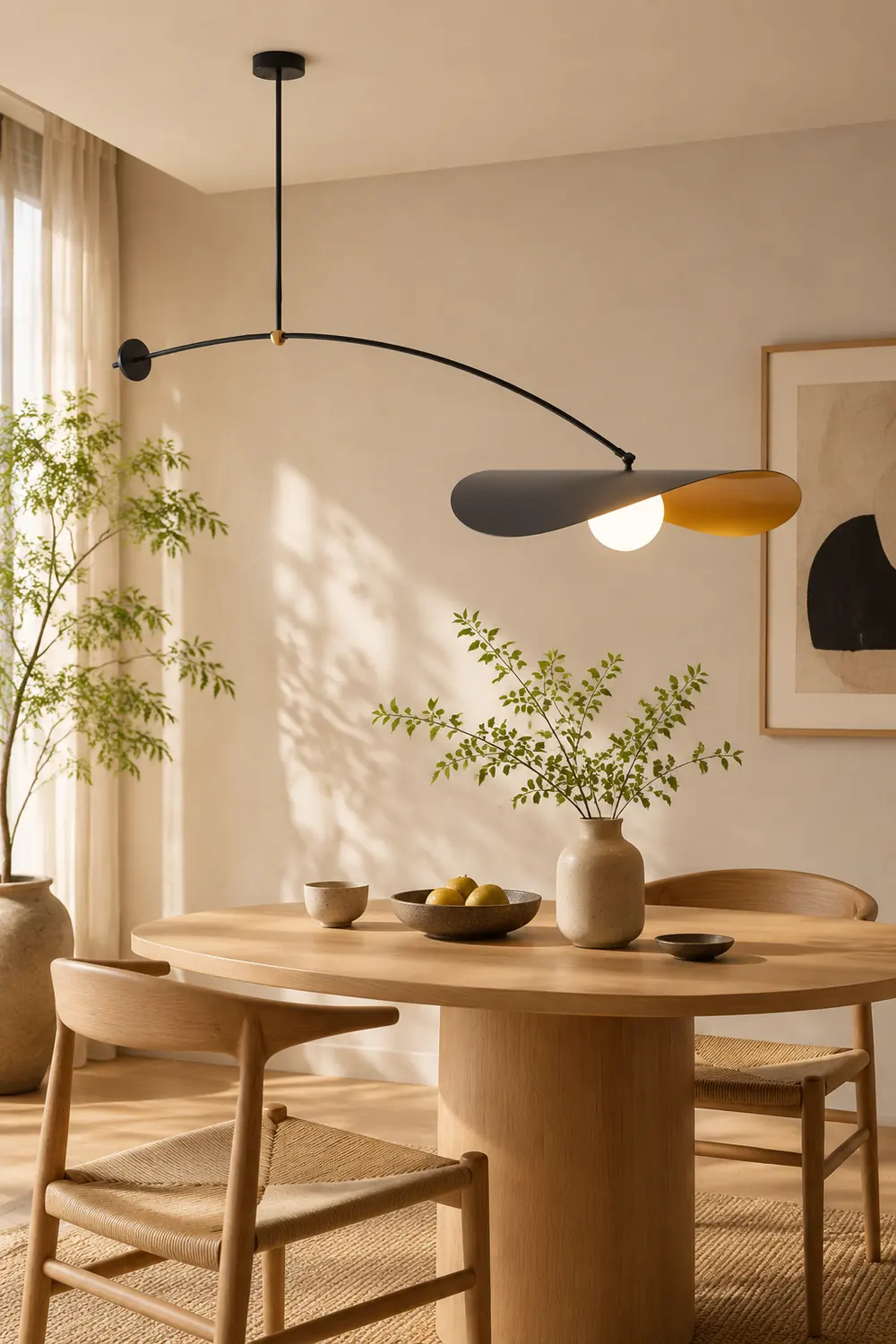 Carins Minimalist LED Leaf Shaped Metal Pendant Light Black/Gold - Lumpaz