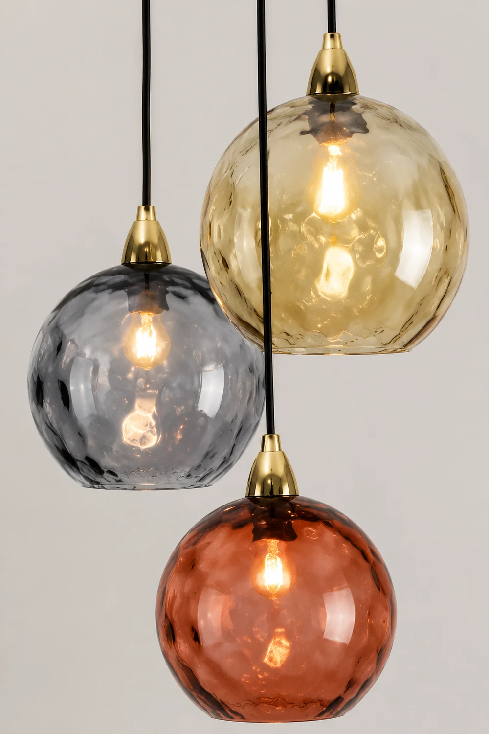 Hailie Colorful Glass Ball Pendant Lights Water Ripple - Lumpaz