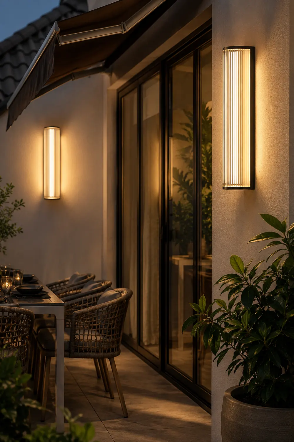 Orr Modern Semi-Cylindrical Outdoor Metal/Acrylic Wall Lamp, Clear/Black - Lumpaz