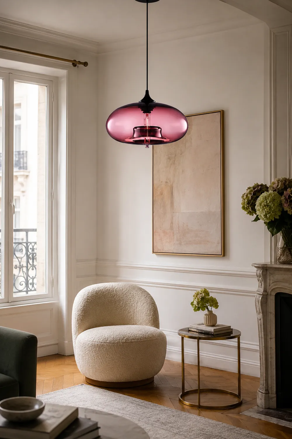 Hailie Modern Bread Shaped Glass Pendant Light 6 Color Living Room - Lumpaz