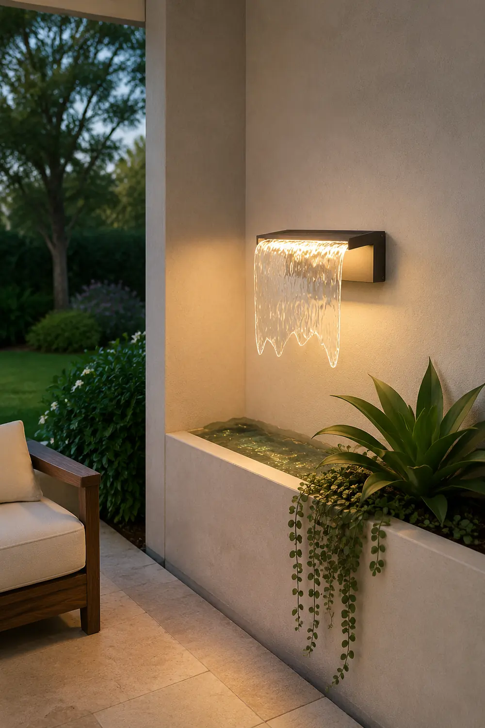 Isaac Modern Minimalist Metal/Acrylic Solar Waterproof Outdoor Wall Lamp, Black - Lumpaz