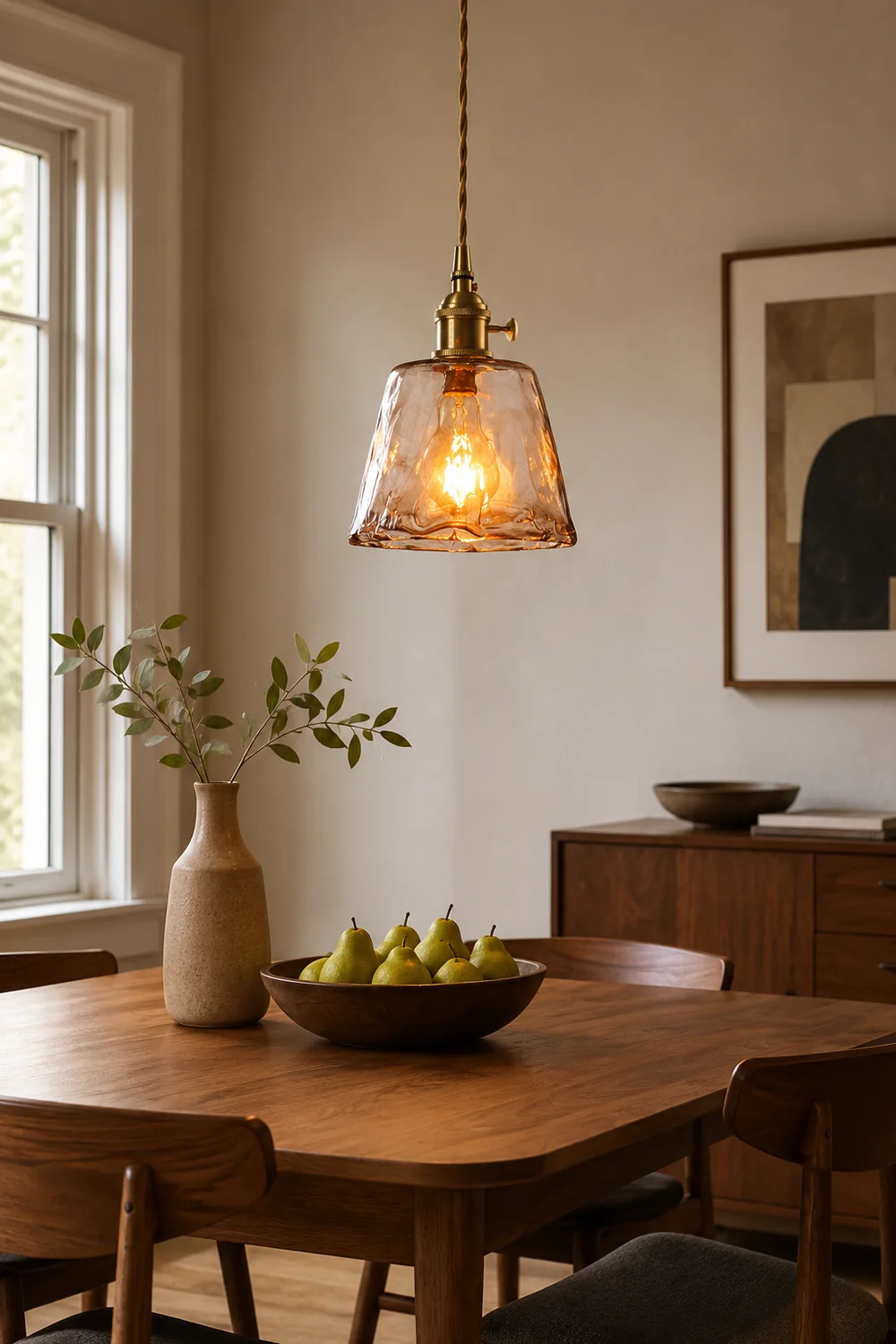 Levy Vintage Style Industrial Pendant Light Retro Metal Glass Brass - Lumpaz