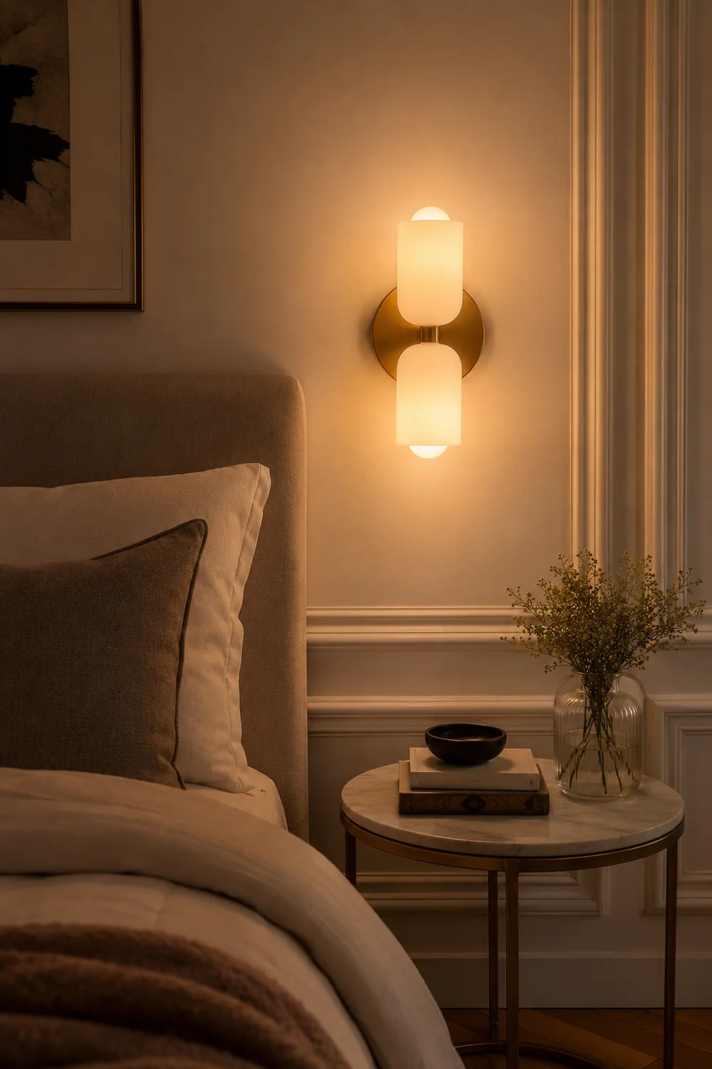 Morandi Modern LED Wall Lamp Gold Black Living Room Bedroom - Lumpaz