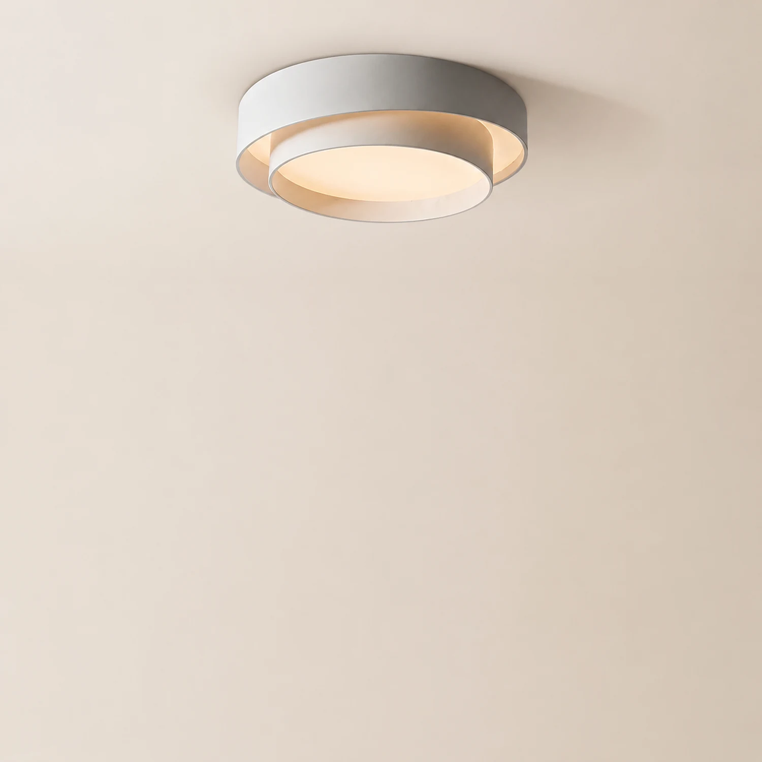Quinn Nordic Art Deco White Circular Flush Mount Ceiling Light - Lumpaz