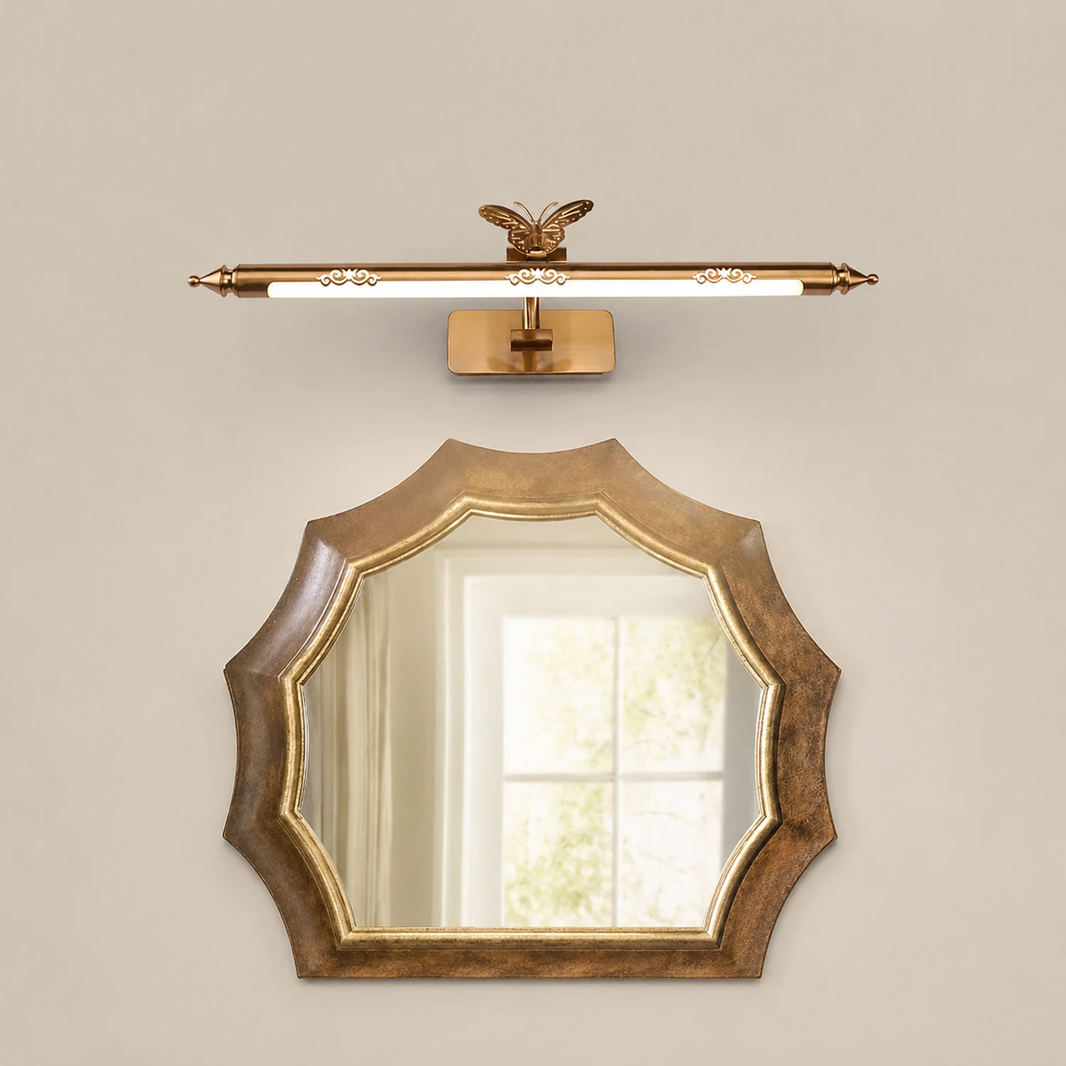 Kady Retro Butterfly Metal/Acrylic Wall Lamp, Champagne Gold - Lumpaz