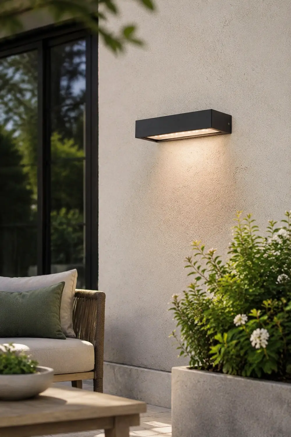 Orr  Modern Metal/Acrylic Solar Waterproof Outdoor Wall Lamp, Black - Lumpaz