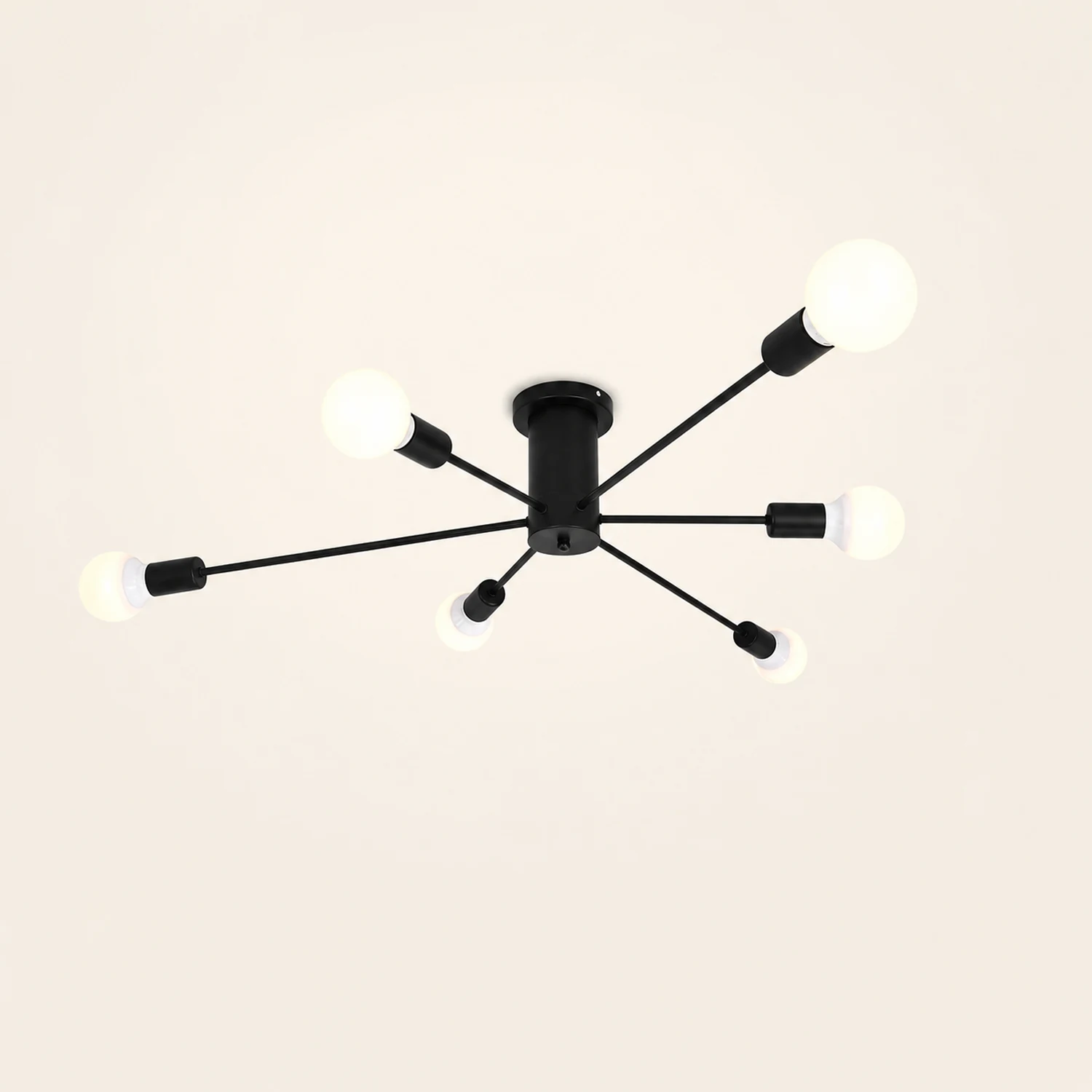 Valentina Modern Metal Globe Bubble Flush Mount Ceiling Light, Gold/Black - Lumpaz
