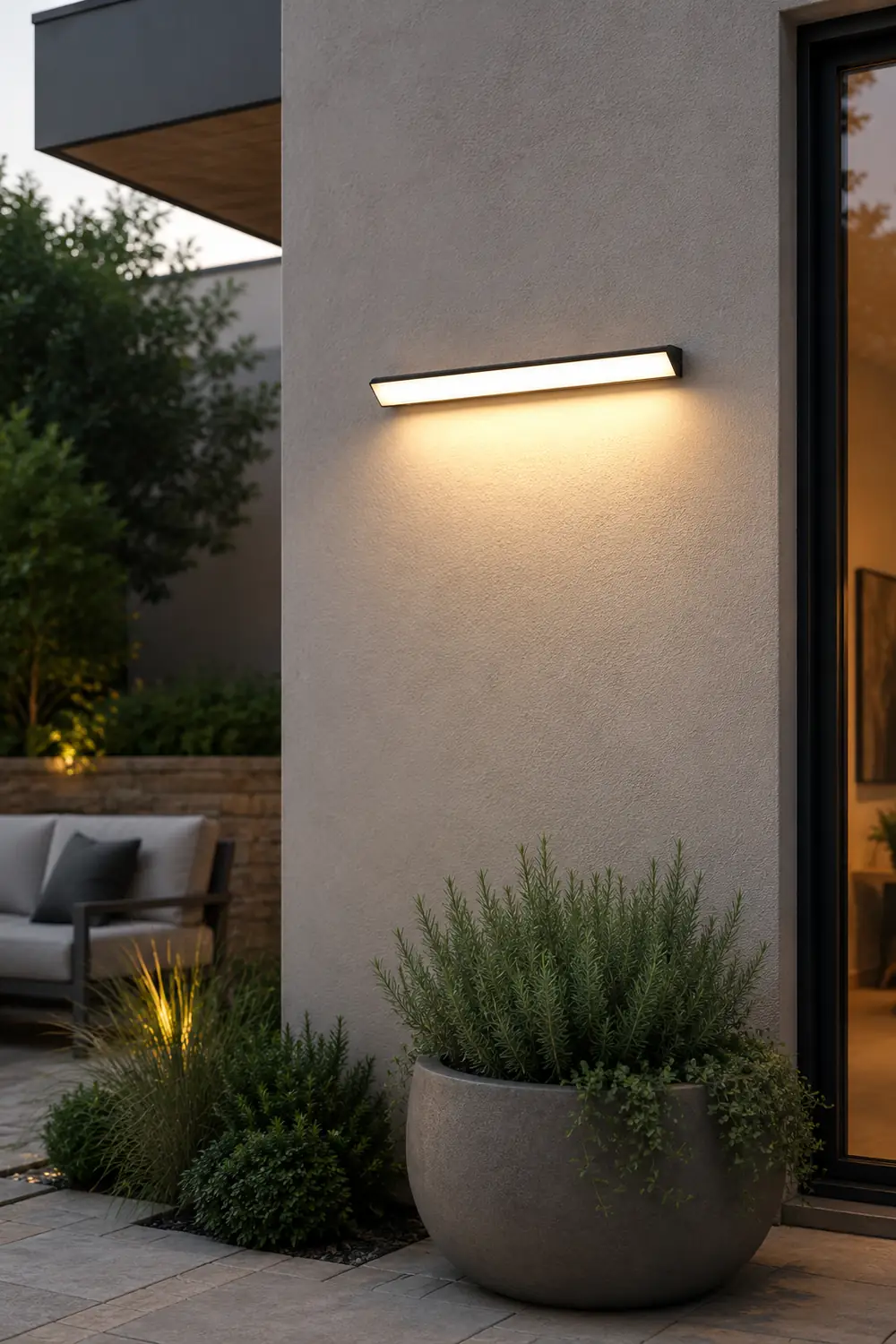 Edge Modern Tri-Rrism Metal/Acrylic Waterproof Outdoor Wall Lamp, Black - Lumpaz