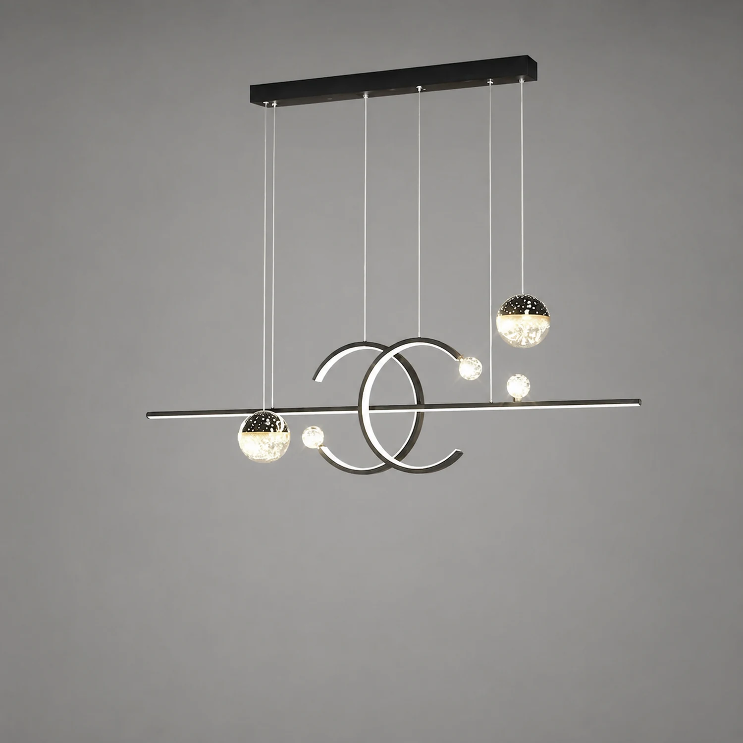Madina Modern Pendant Light Double-C Gold/Black Dining Room - Lumpaz