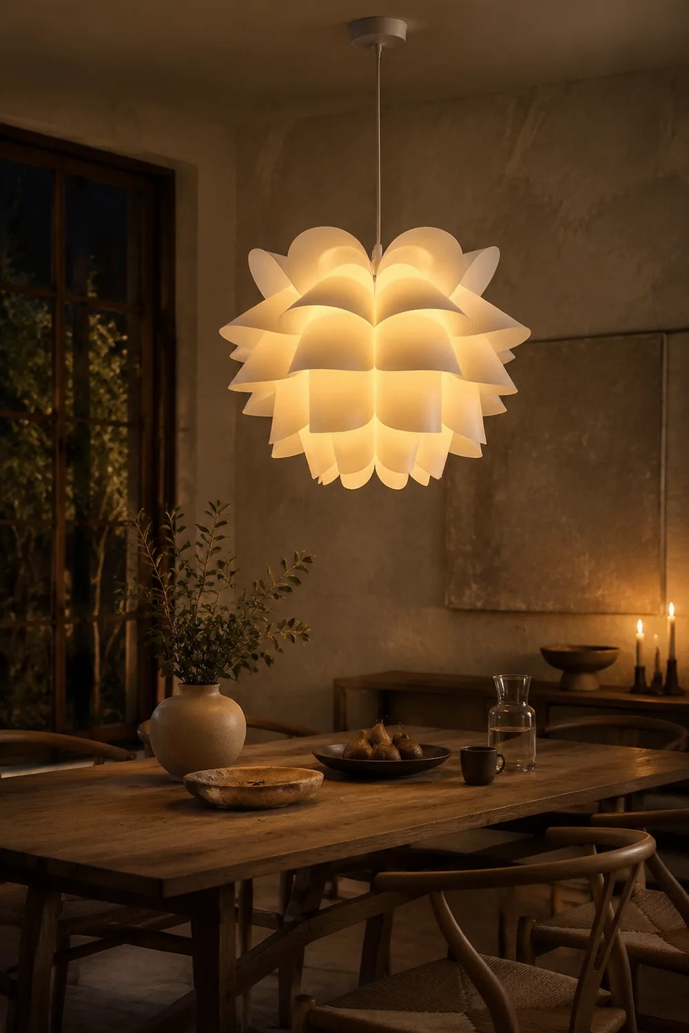 Cairns Nordic White Flower Pendant Light - Lumpaz
