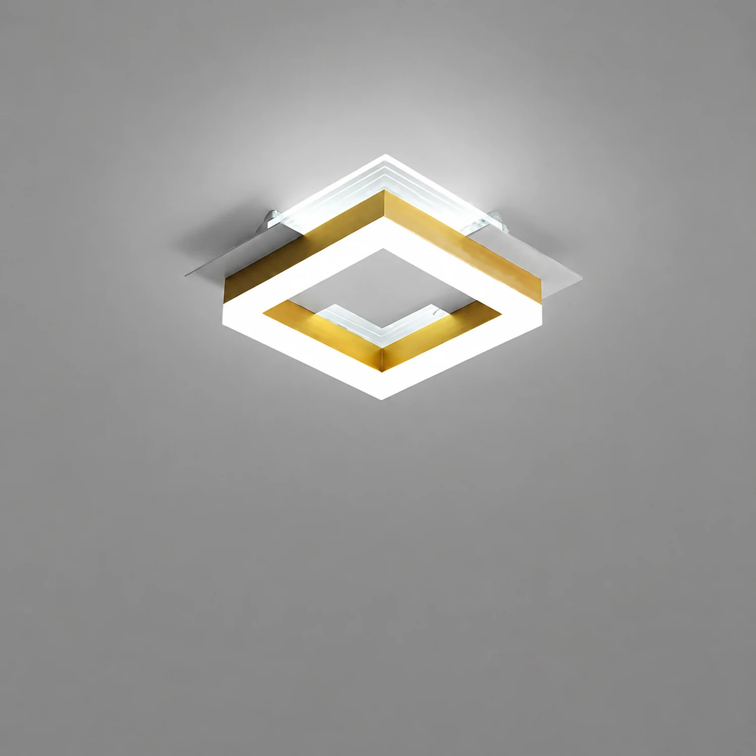 Amos Modern Simple Gold Flush Mount Ceiling Light, Square/Round - Lumpaz