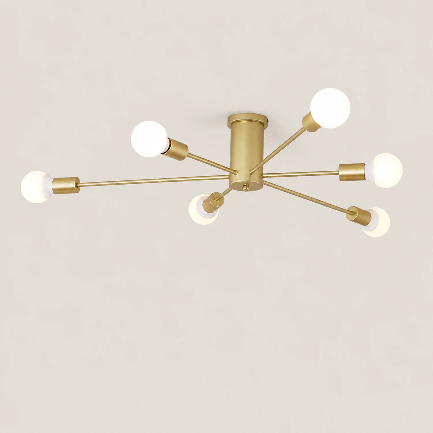 Valentina Modern Metal Globe Bubble Flush Mount Ceiling Light, Gold/Black - Lumpaz