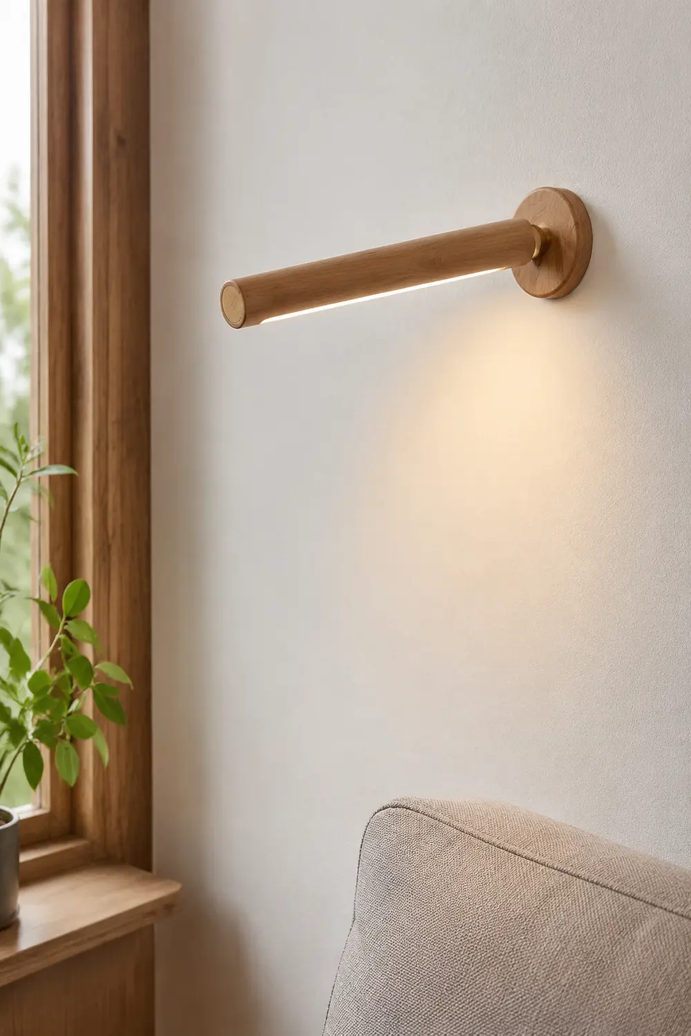 Ozawa Wooden Metal Rotatable/Removable Mounted Wall Lamp, Wood - Lumpaz