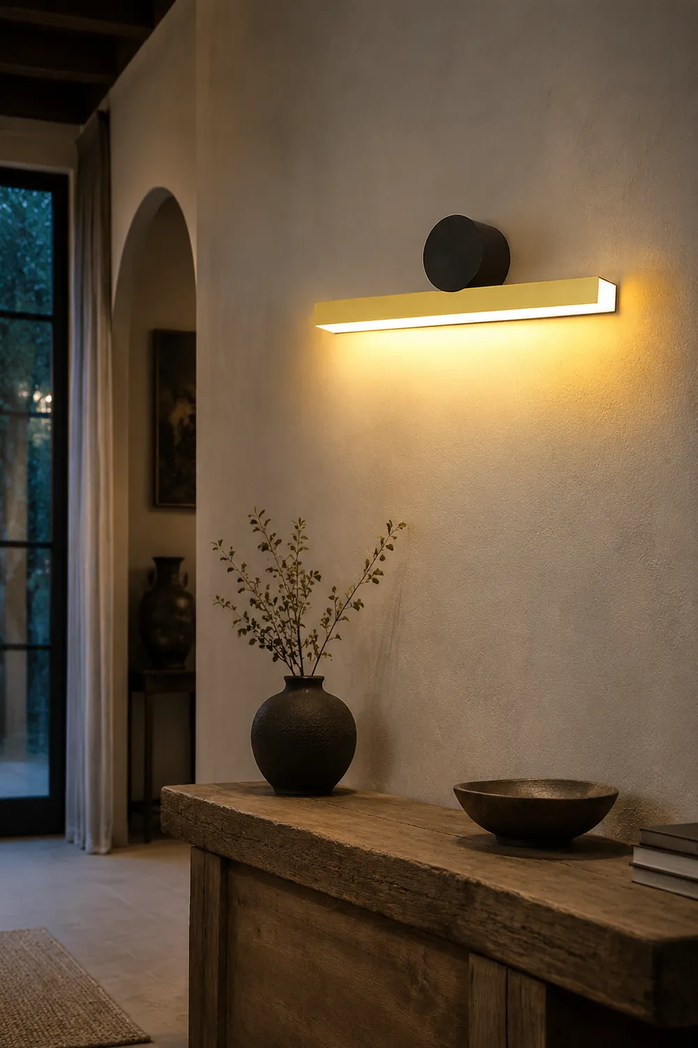 Edge Modern Geometric Metal Wall Lamp, Black & Gold, Bedroom - Lumpaz