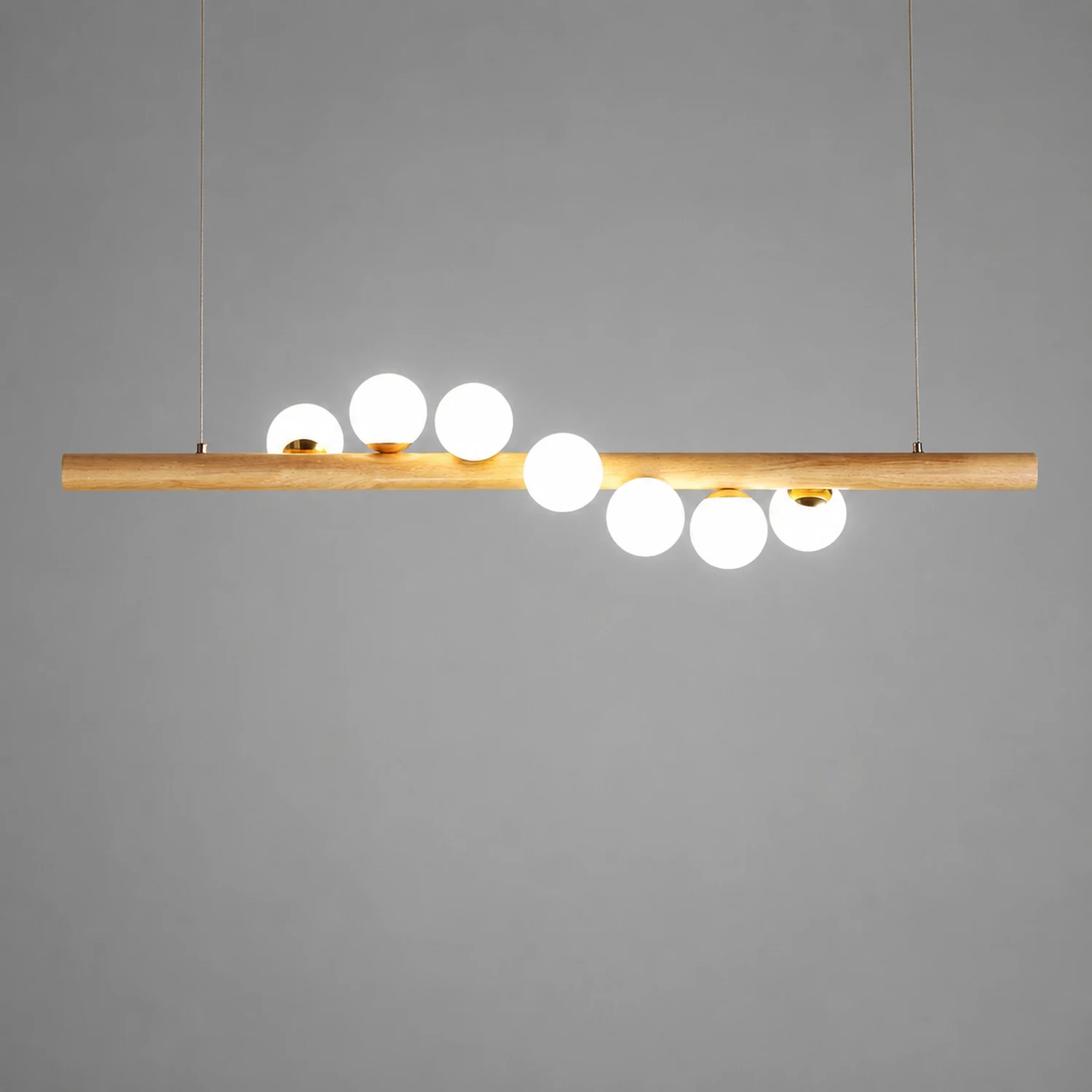 Valentina Glass Bubble Pendant Light Wood/Walnut - Lumpaz