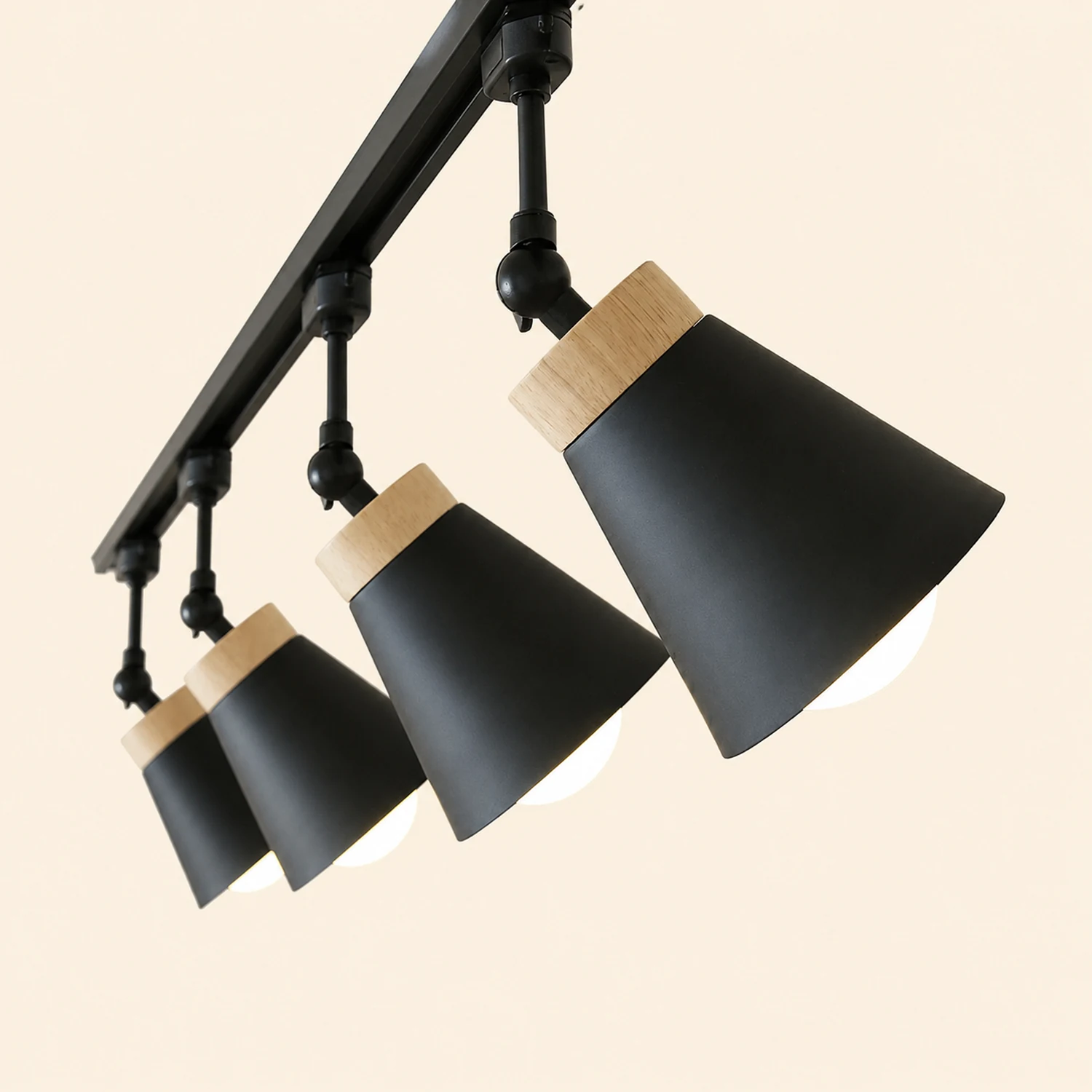 Haney Nordic Modern Cone Metal LED Ceiling Light Spotlight, Black/White - Lumpaz