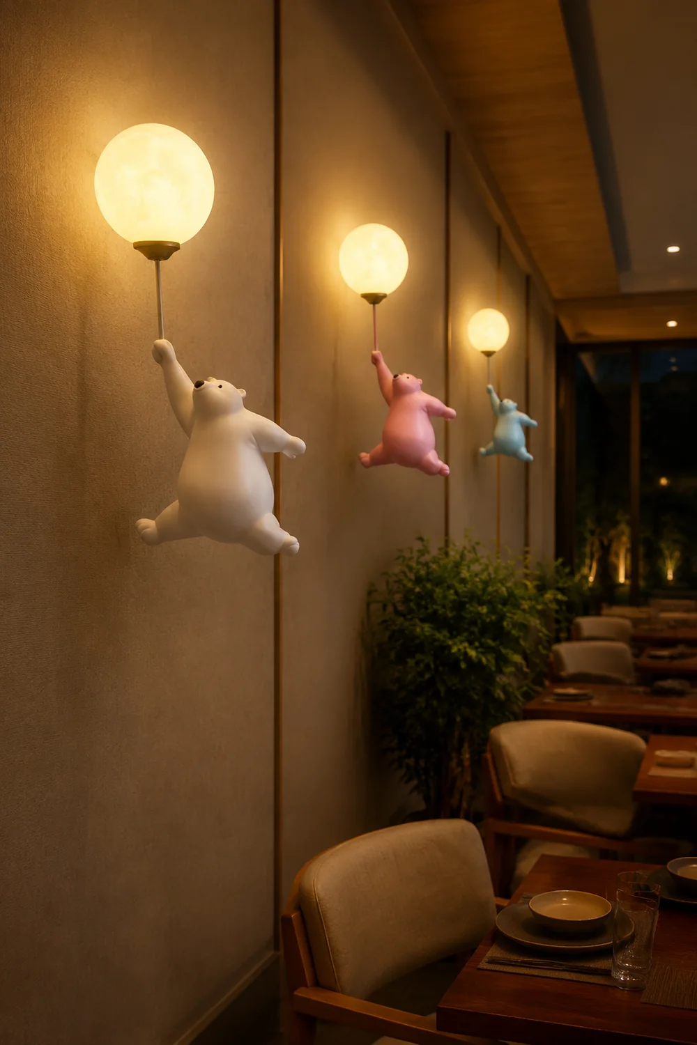 Fateh Wall Reading Lamp Bear Balloon Bedroom/Bedside/Study - Lumpaz