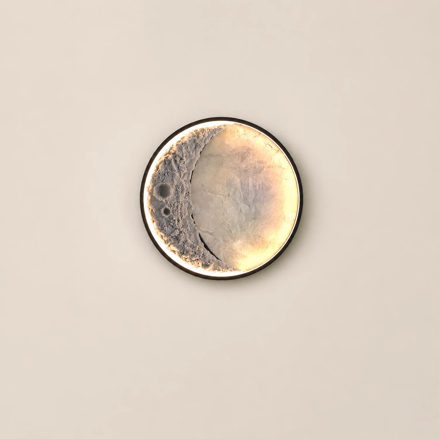 Elif Outdoor Wall Lamp Moon Modern, Led, Black, Courtyard - Lumpaz