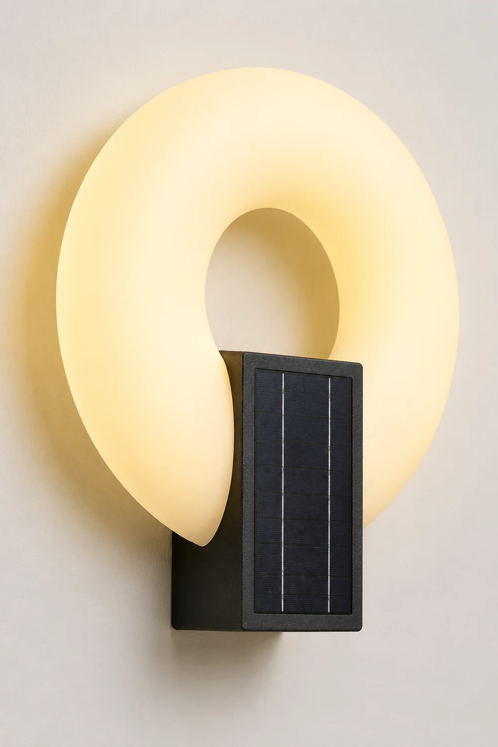 Isaac Modern Metal/Acrylic Solar Waterproof Outdoor Wall Lamp, Black/White - Lumpaz