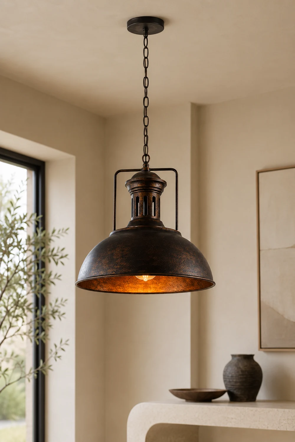 Alessio Vintage Rustic Pendant Light - Lumpaz