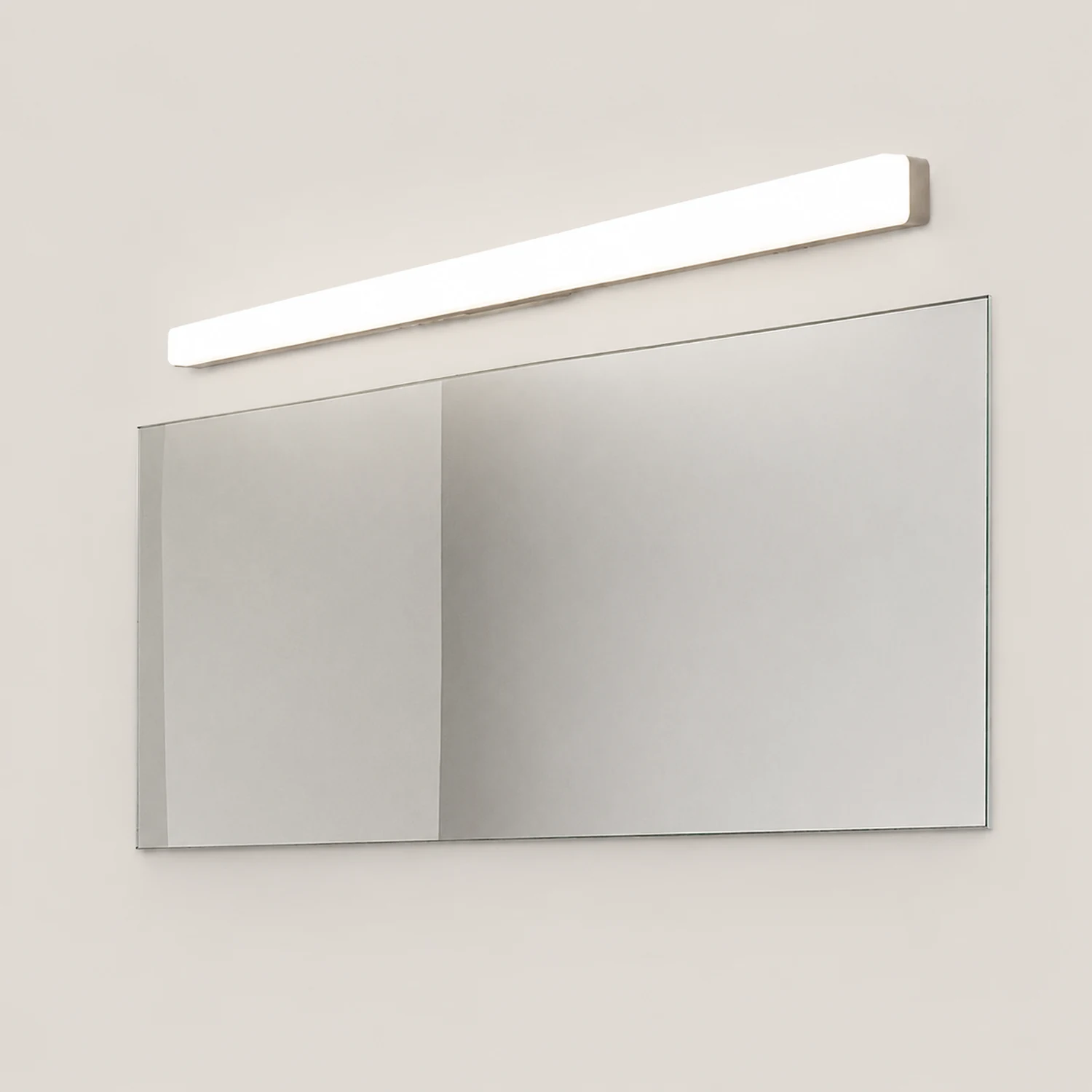 Edge Simple White Bar Mirror Front Vanity Wall Lamp, Acrylic - Lumpaz